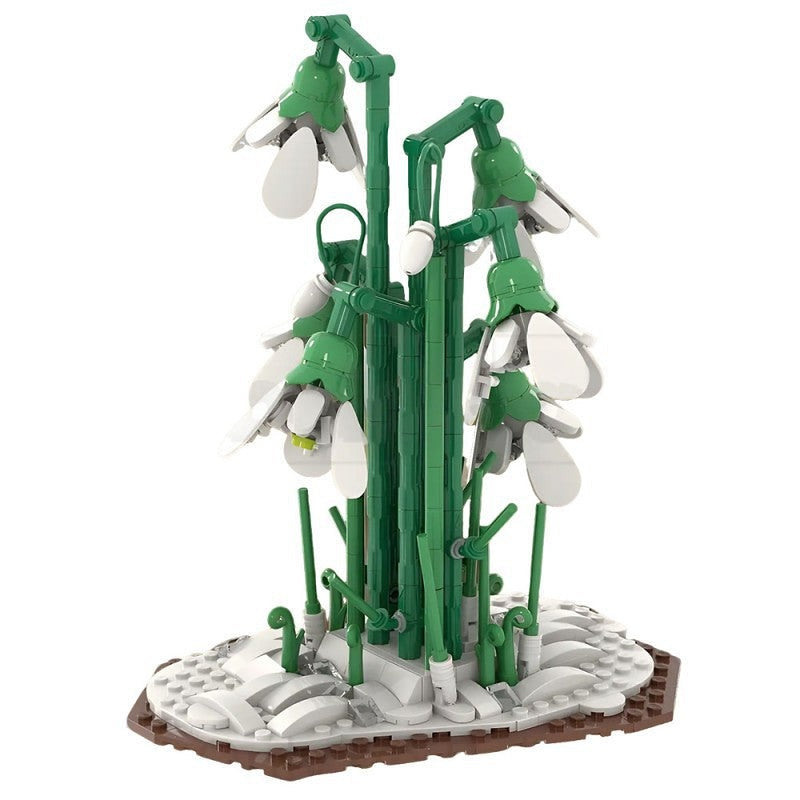 Snowdrops in the Forest MOC Building Kit Botanical Flower Display Model - 5