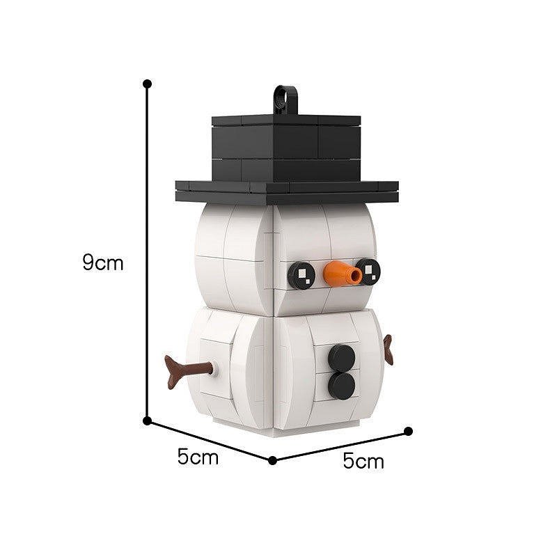 Snowman Cube Character MOC Holiday Building Kit | Christmas Display Model - 2