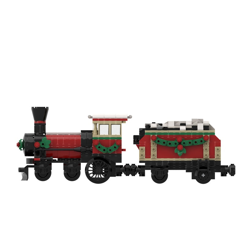 Snowy Holiday Steam Train MOC Building Kit - 3