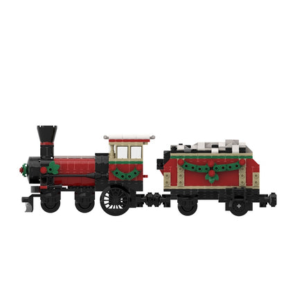 Snowy Holiday Steam Train MOC Building Kit - 3