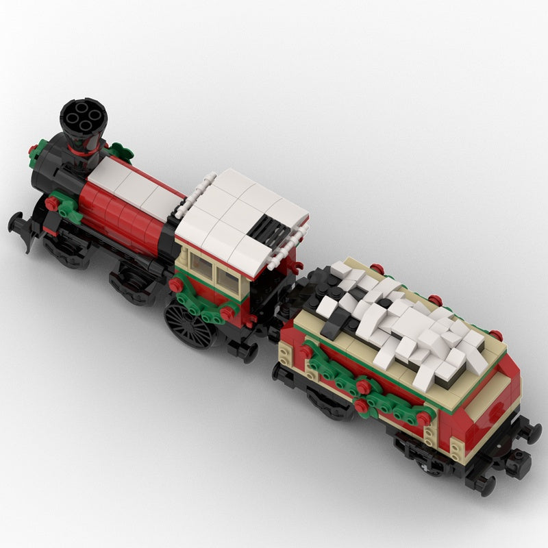 Snowy Holiday Steam Train MOC Building Kit - 4