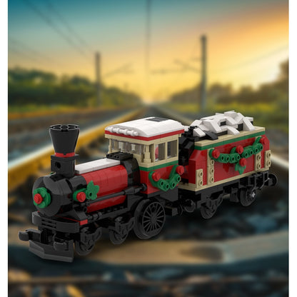 Snowy Holiday Steam Train MOC Building Kit - 5