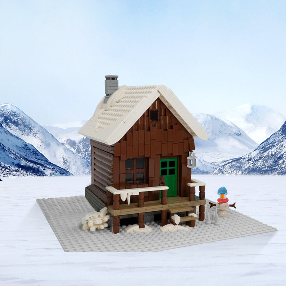 Snowy Winter Cabin Building Kit | LEGO-Compatible MOC - 2