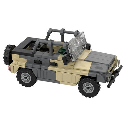 Soviet-Era 469 4x4 Utility Vehicle MOC Camo Off-Road Building Kit - 4