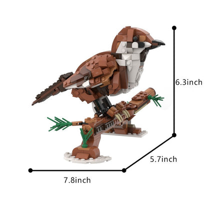 Sparrow MOC Building Kit | 454-Piece Bird Model Display Construction Kit - 4