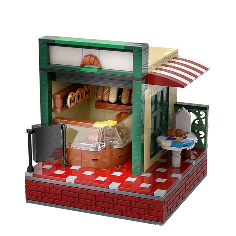 Street Bakery Shop MOC Building Kit Urban Café Architecture Model - 1