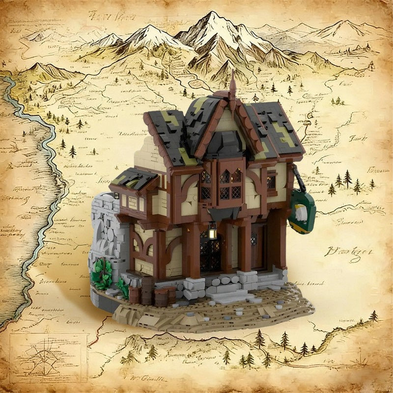 Strider Tavern Scene MOC Building Kit | Fantasy Cinematic Diorama Model - 1