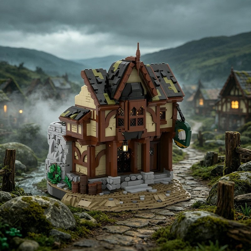 Strider Tavern Scene MOC Building Kit | Fantasy Cinematic Diorama Model - 2