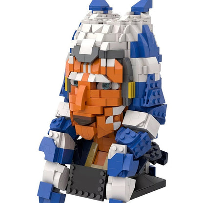 Striped Head Tails Rebel Bust MOC Character Display Building Kit - 1