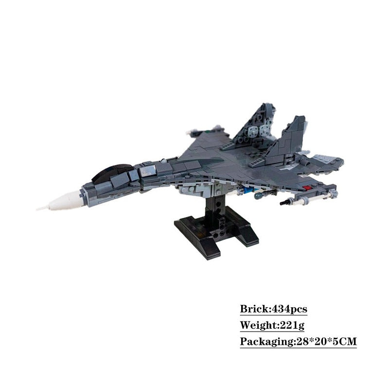 SU-35 Fighter Jet MOC Building Kit 1:70 Scale Military Aircraft Model - 2