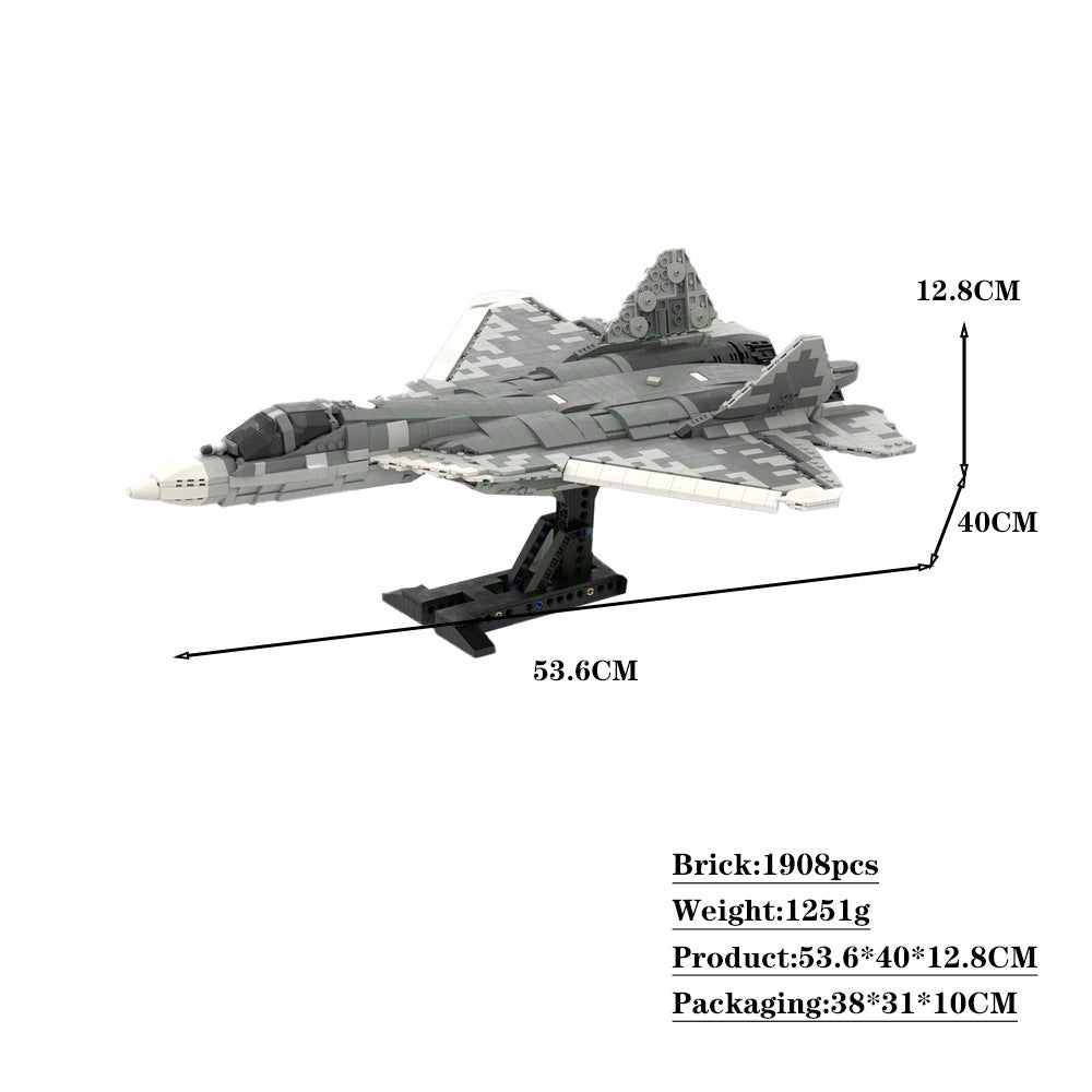 SU-57 Felon Stealth Fighter Building Kit | 1:35 Scale | LEGO-Compatible MOC - 3