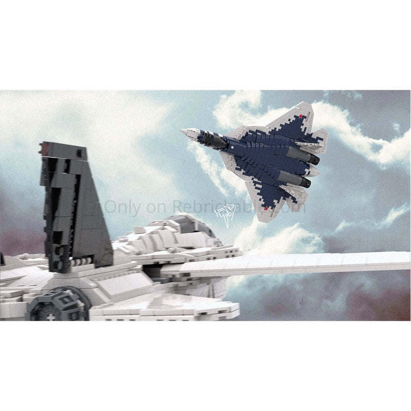 Su-57 Stealth Fighter 1:35 Scale MOC Building Kit - 4