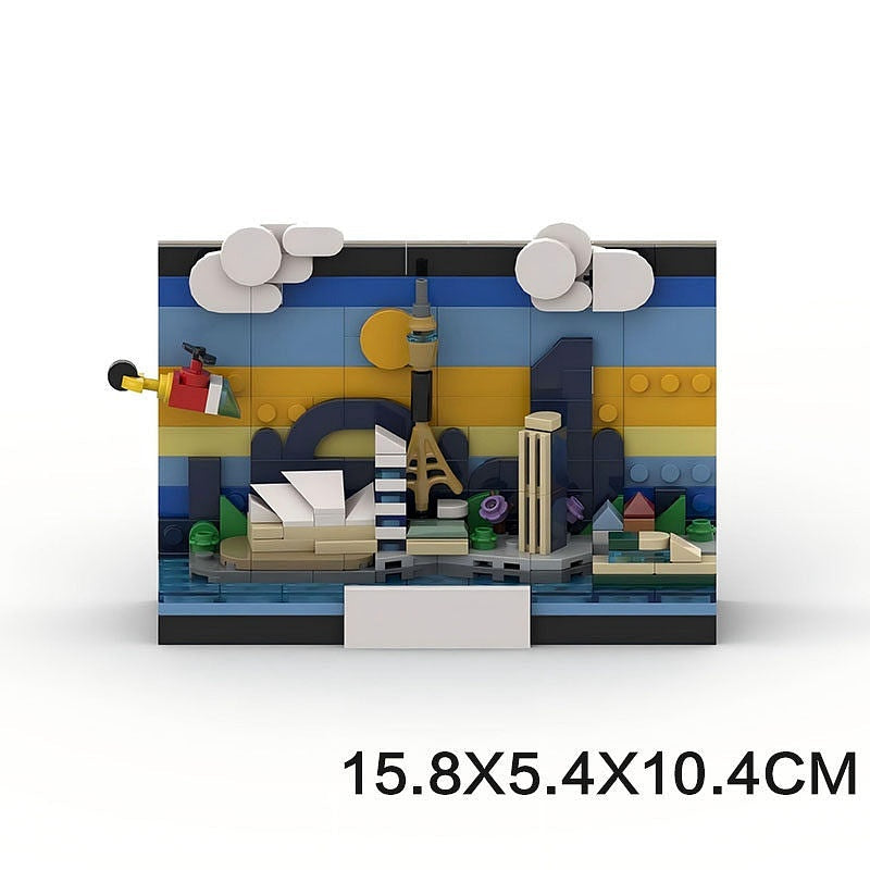 Sydney Harbour Skyline MOC Building Kit | Micro Postcard City Landmark Display - 3