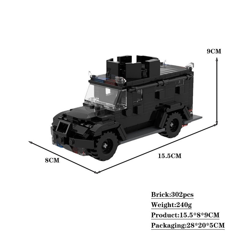 Tactical Armored Patrol Vehicle MOC Building Kit | Security Vehicle Model - 4