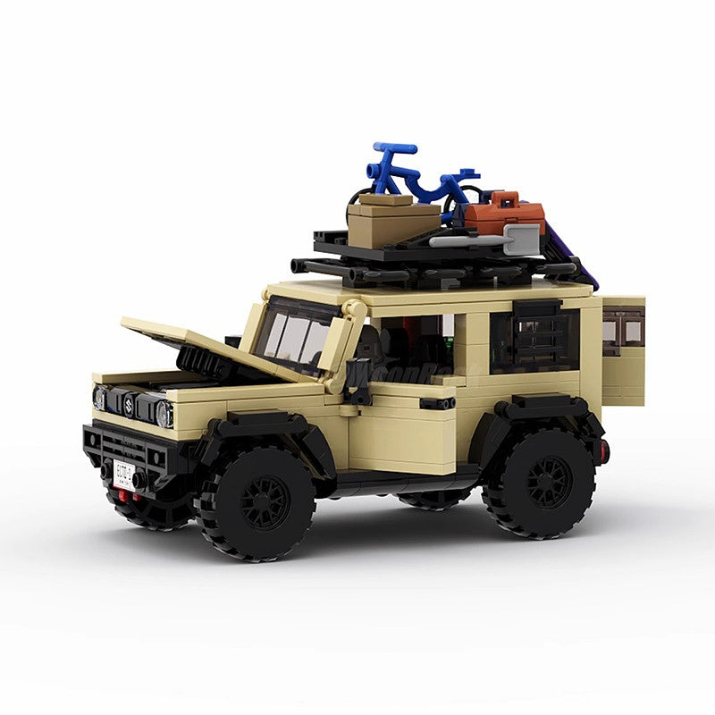 Tan Compact Off Road 4x4 Mini SUV Building Kit | LEGO-Compatible MOC - 2
