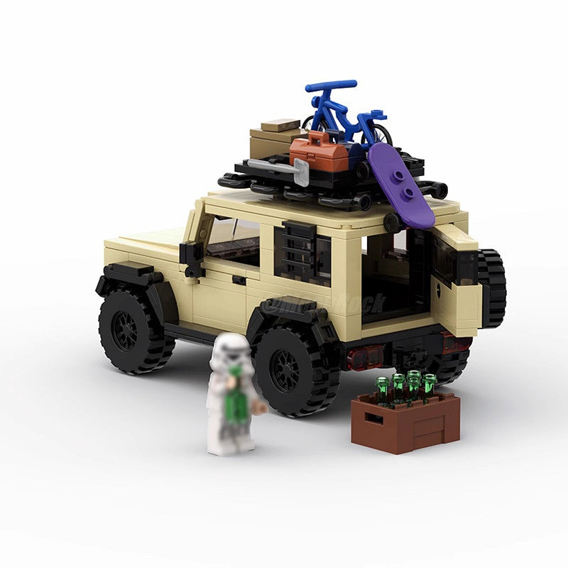 Tan Compact Off Road 4x4 Mini SUV Building Kit | LEGO-Compatible MOC - 3