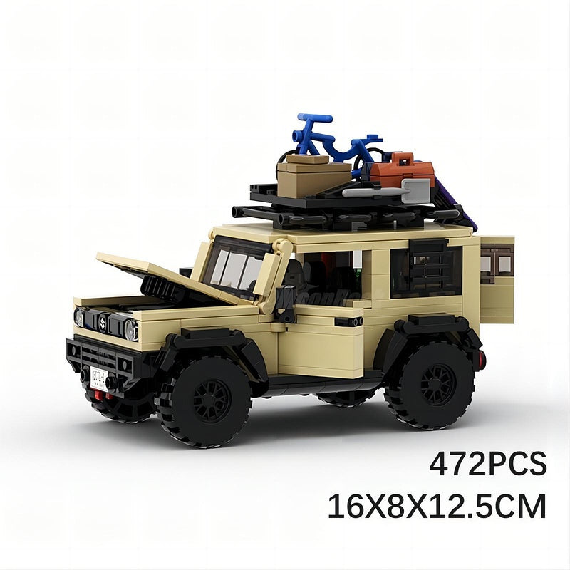 Tan Compact Off Road 4x4 Mini SUV Building Kit | LEGO-Compatible MOC - 5