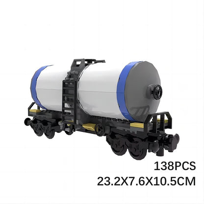 Tanker Wagon MOC Freight Train Building Kit | Rail Cargo Car Model Set - 5