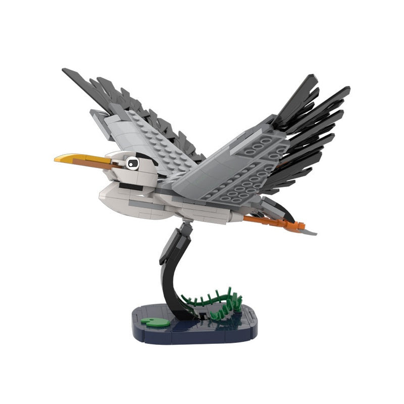 Tawny Owl Flying Bird MOC Building Kit Display Stand Poseable Wings - 1