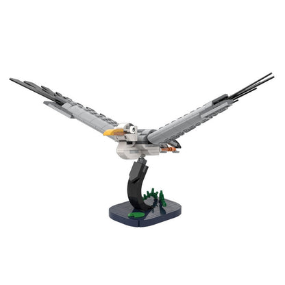 Tawny Owl Flying Bird MOC Building Kit Display Stand Poseable Wings - 4