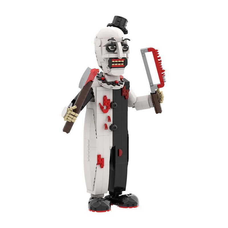 Terrifying Monochrome Clown Character MOC Building Kit | Horror Figure - 1