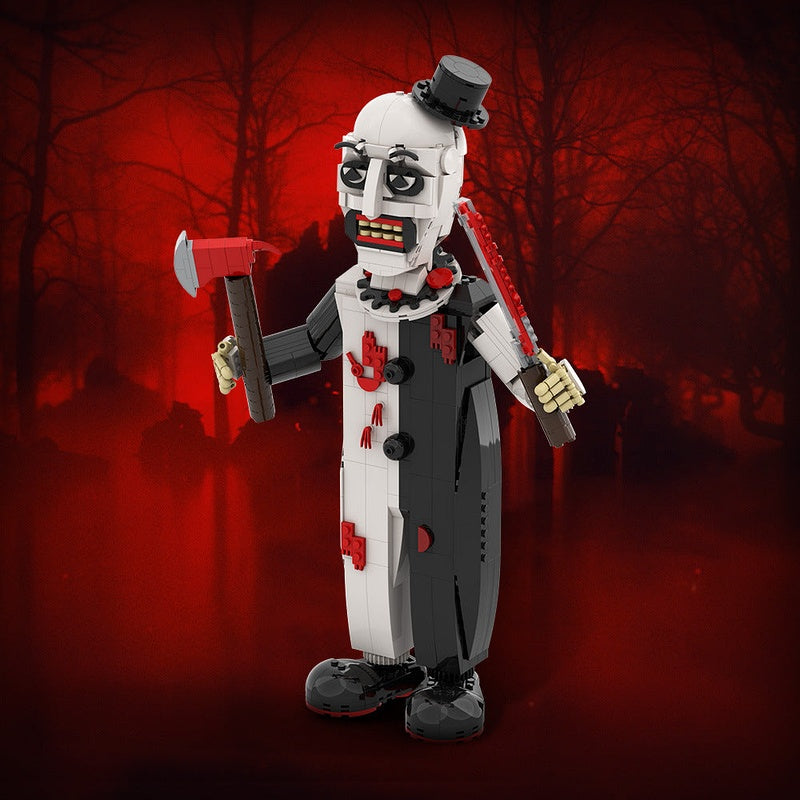 Terrifying Monochrome Clown Character MOC Building Kit | Horror Figure - 2