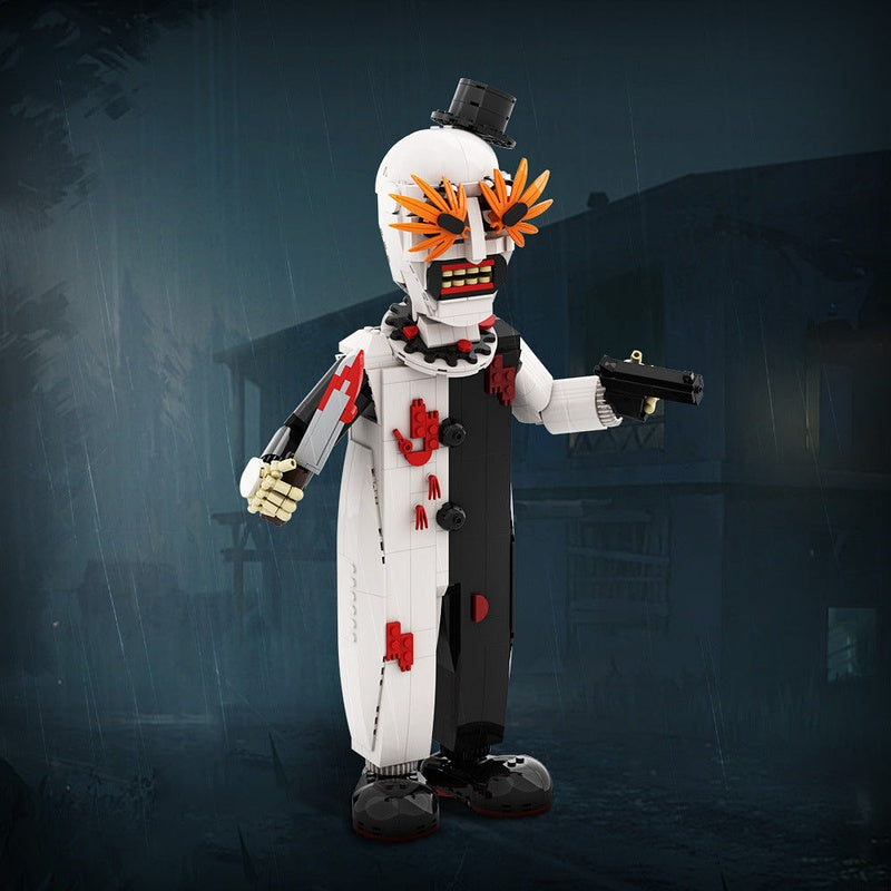 Terrifying Monochrome Clown Character MOC Building Kit | Horror Figure - 3