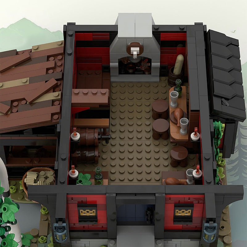 The Crusader's Inn MOC Building Kit | Medieval Viking House Architecture - 4