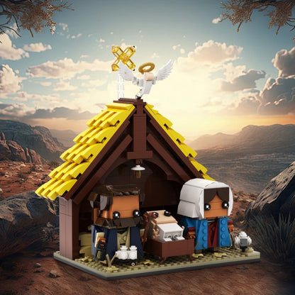the nativity scene moc building kit | birth of jesus christ - 1