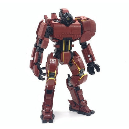 Three-Arm Blade Mecha MOC Building Kit | Red Mechanical Figure - 1