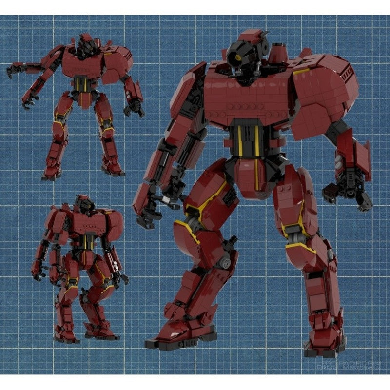 Three-Arm Blade Mecha MOC Building Kit | Red Mechanical Figure - 2