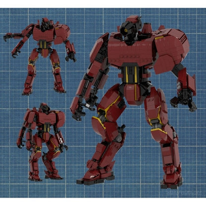 Three-Arm Blade Mecha MOC Building Kit | Red Mechanical Figure - 2