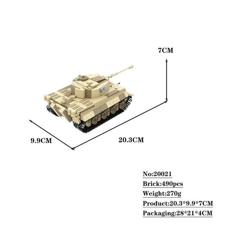 Tiger Tank MOC Building Kit | 1:42 Scale WWII Military Model - 4