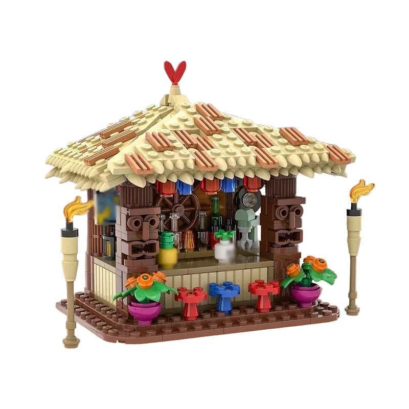 Tiki Hut Beach Bar Building Kit | LEGO-Compatible MOC - 1