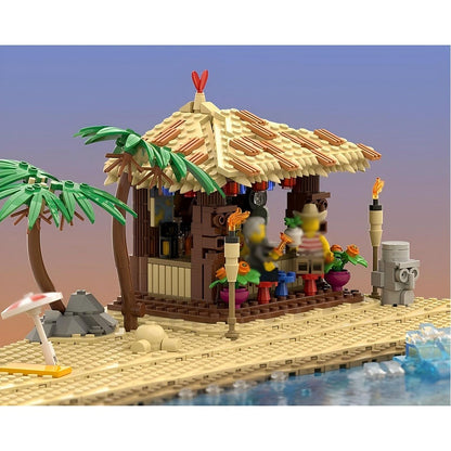 Tiki Hut Beach Bar Building Kit | LEGO-Compatible MOC - 3