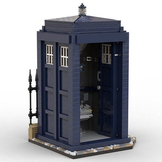 Time Travel Blue Box MOC Architecture Building Kit | Sci-Fi Display - 1