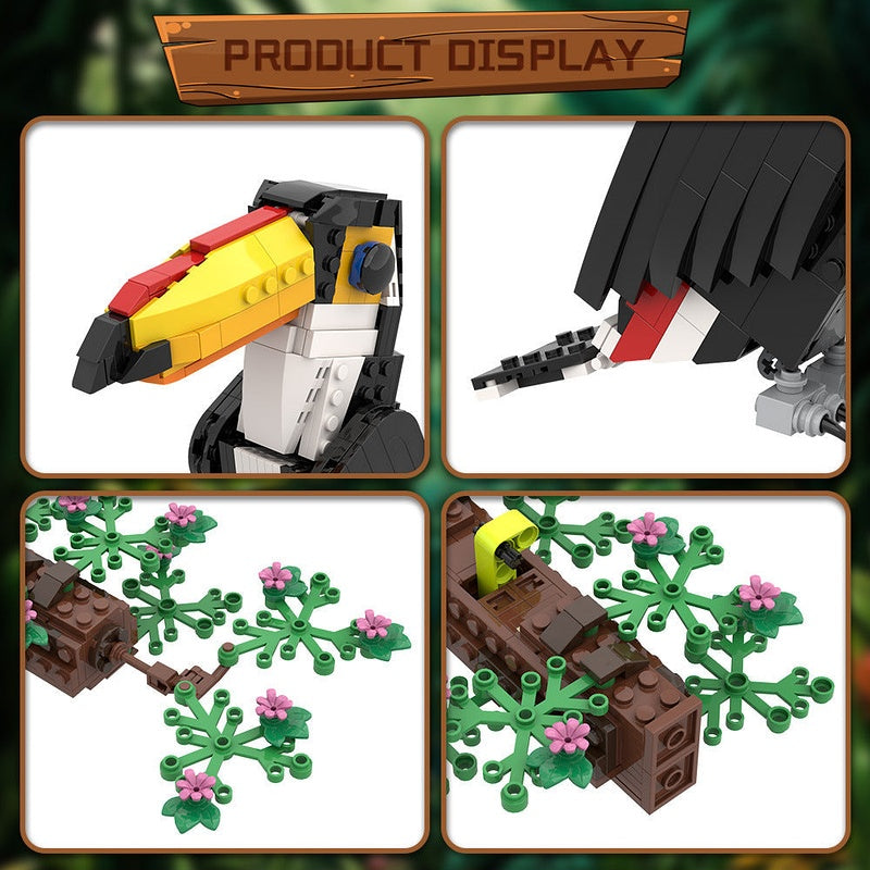 Toco Toucan MOC Building Kit | Tropical Bird Display Model Set - 4