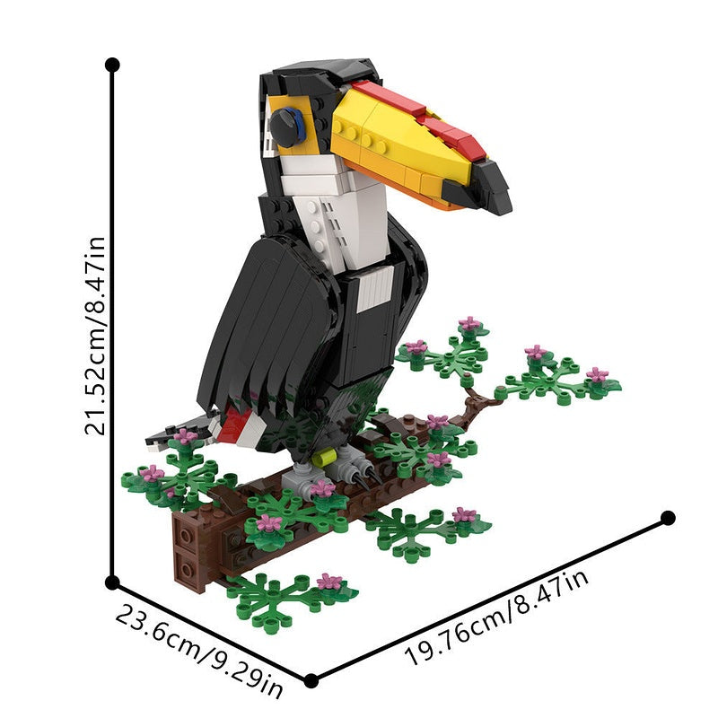 Toco Toucan MOC Building Kit | Tropical Bird Display Model Set - 5