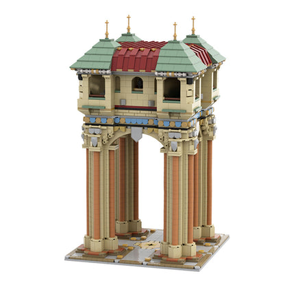 Tower on Four Pillars Building Kit | LEGO-Compatible MOC - 1
