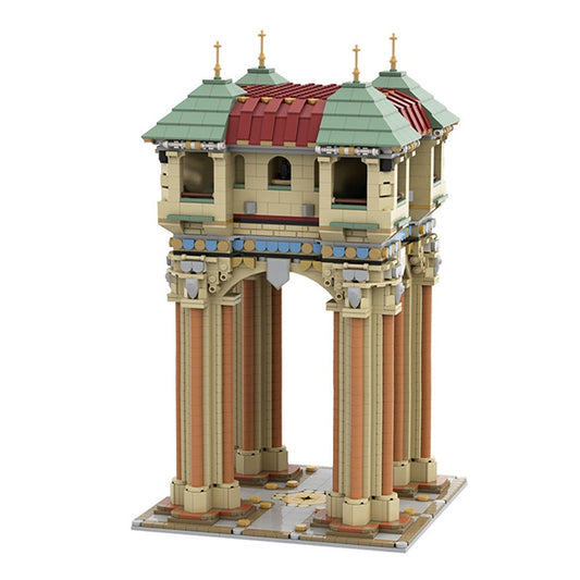 Tower on Four Pillars MOC Architecture Building Kit - 1