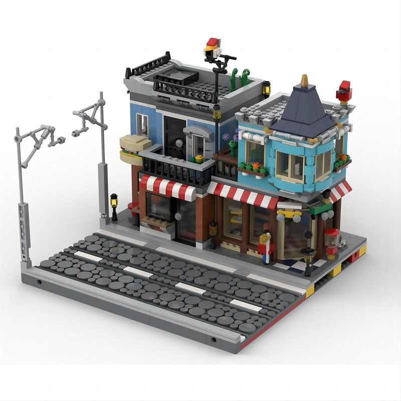 Toy Shop & Deli MOC Compact Modular Street Building Kit - 1
