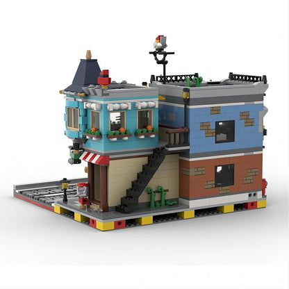 Toy Shop & Deli MOC Compact Modular Street Building Kit - 3