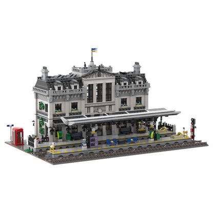 Train Station Building Kit | LEGO-Compatible MOC - 1