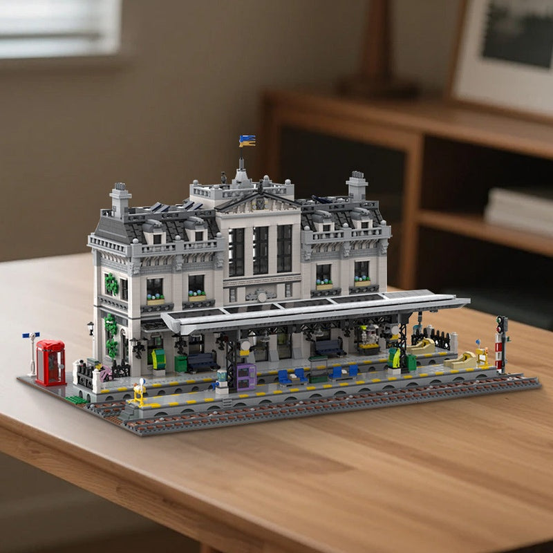 Train Station MOC Building Kit | Railway Architecture Model - 2