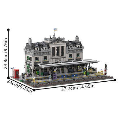 Train Station MOC Building Kit | Railway Architecture Model - 6