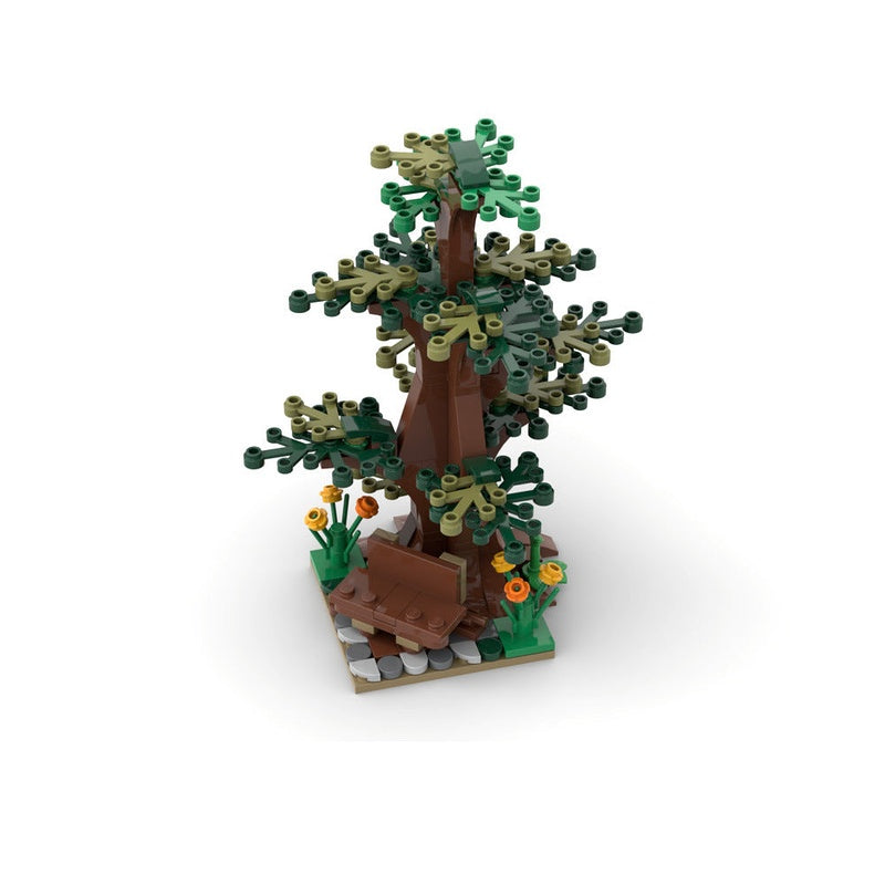 Tree and Bench MOC Building Kit | Nature Display Scene - 1