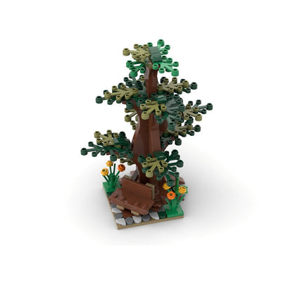 Tree and Bench MOC Building Kit | Nature Display Scene - 1