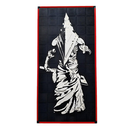 Triangular Helmet Horror Character Art Relief MOC Building Kit - 1