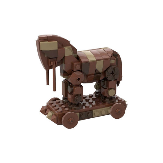 Trojan Horse MOC Building Kit | Ancient Siege Architecture Model - 1