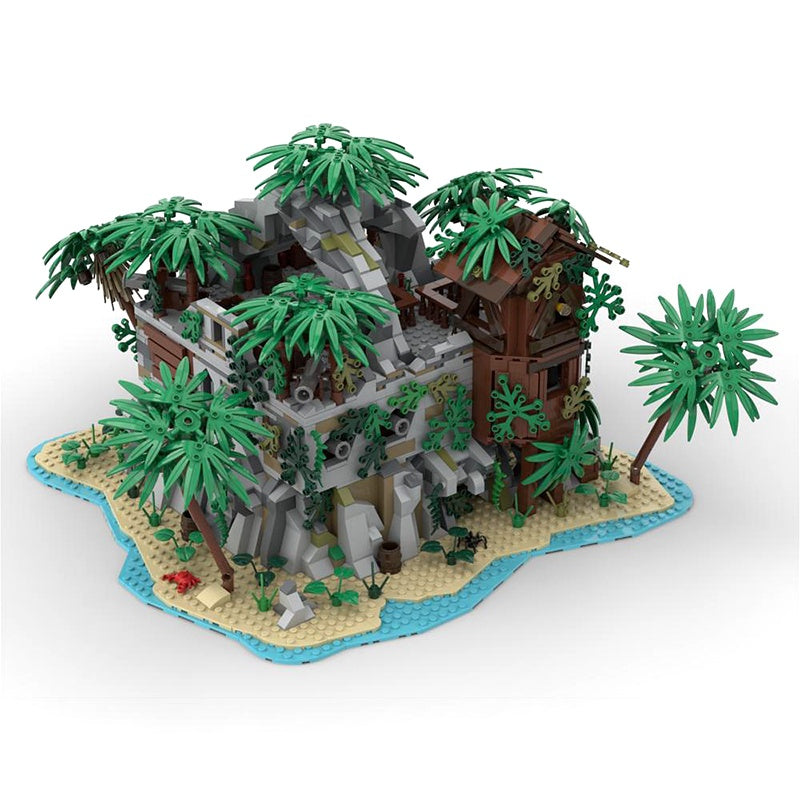 Tropical Pirate Rock Island Hideout MOC Building Kit - 1